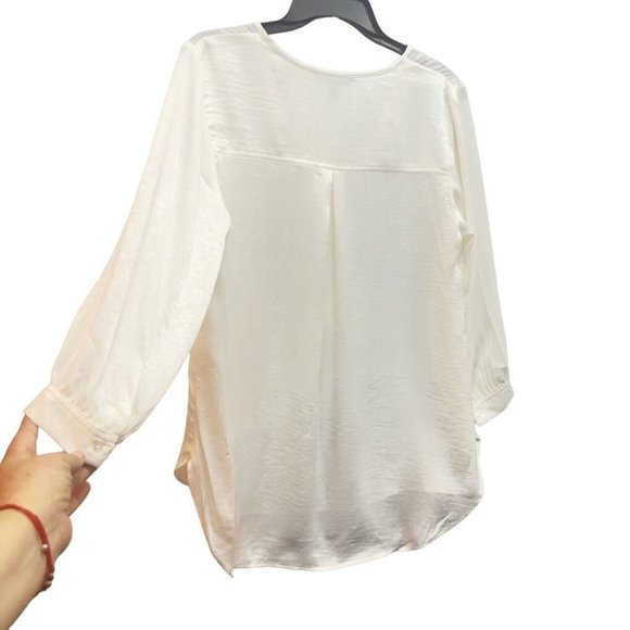 Banana Republic Women's BEIGES  100% Silk Mock Neck Long Sleeve Blouse Size XS - Picture 5 of 16